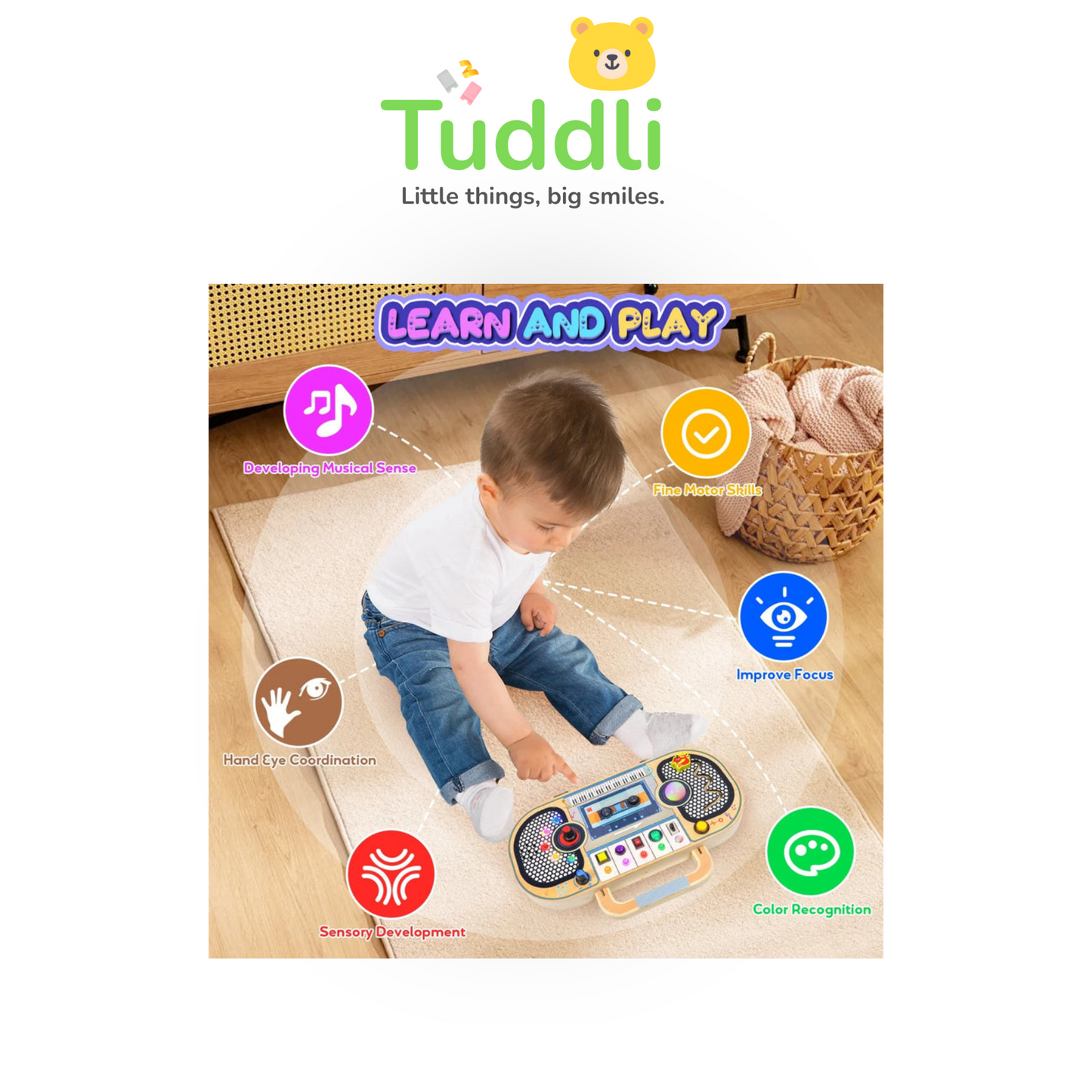 Montessori Busy Board with Led Light & Music