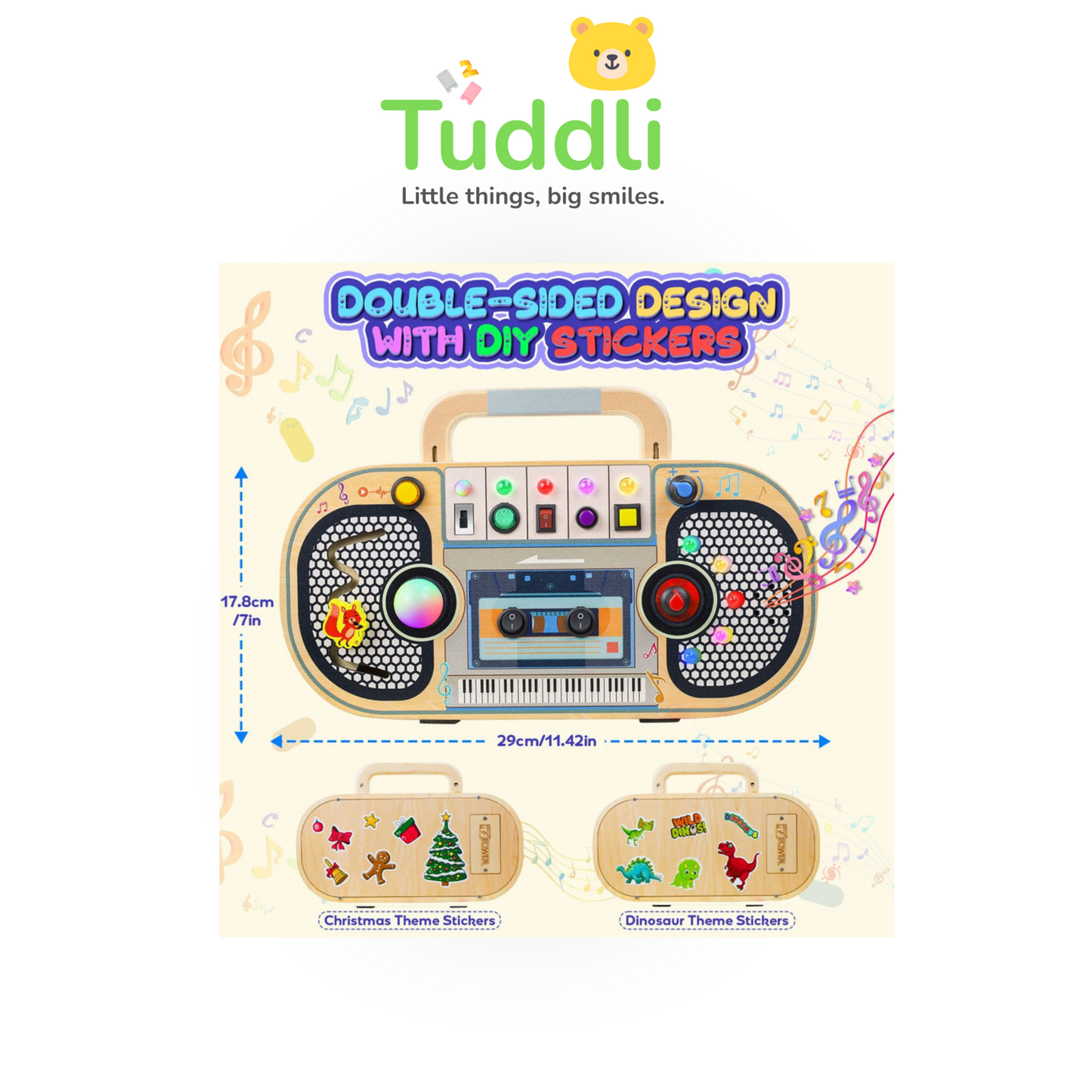 Montessori Busy Board with Led Light & Music