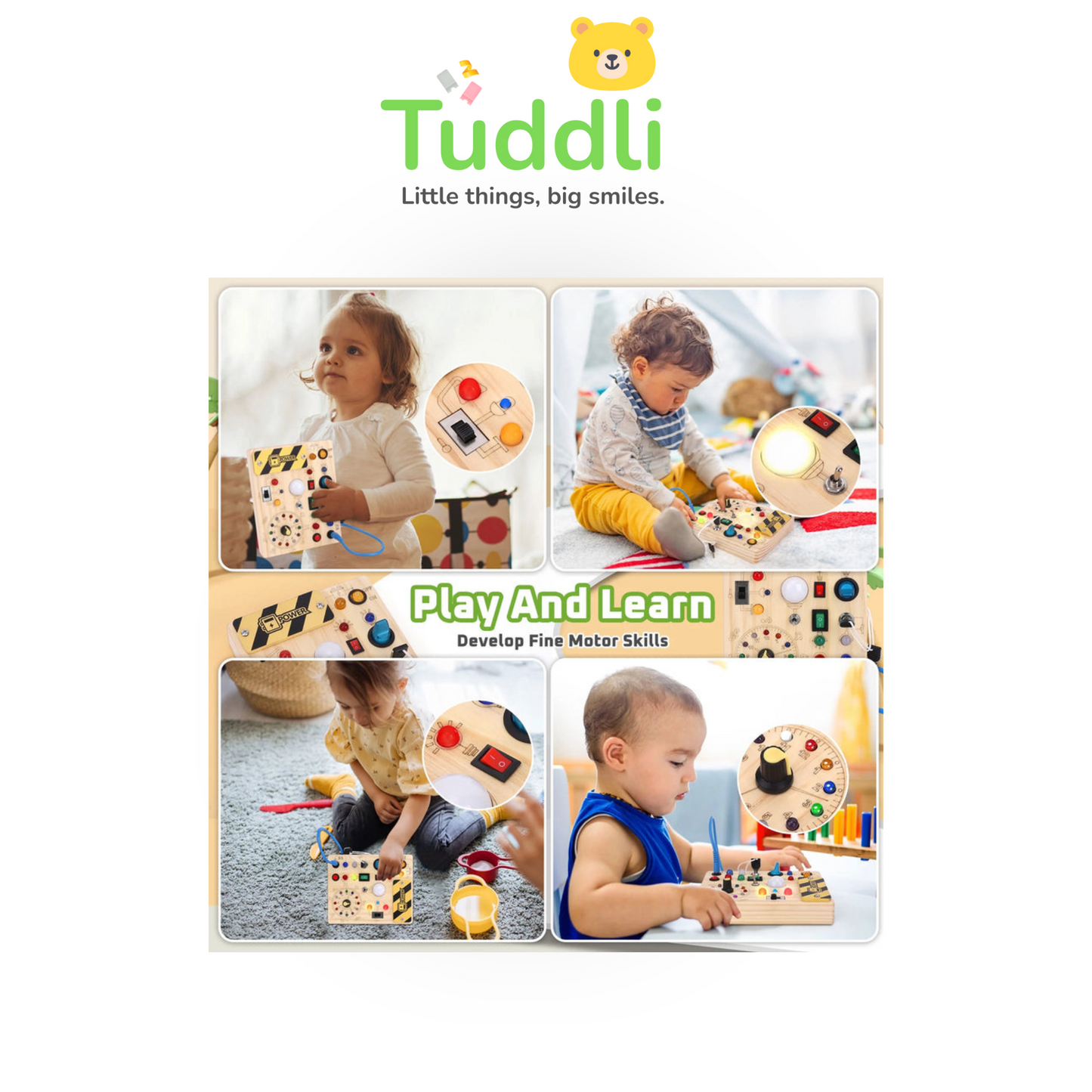 Montessori Busy Board with LED Lights