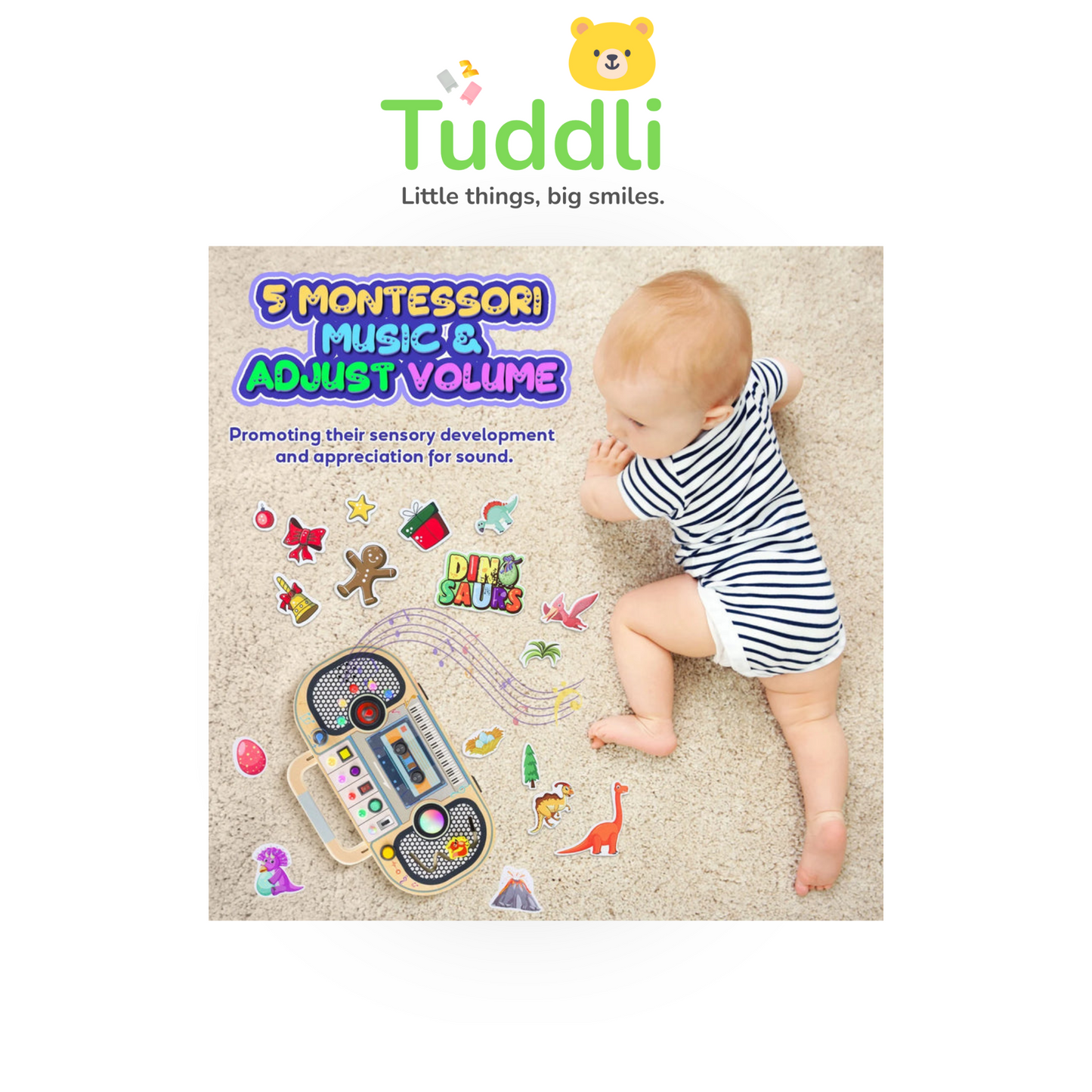 Montessori Busy Board with Led Light & Music